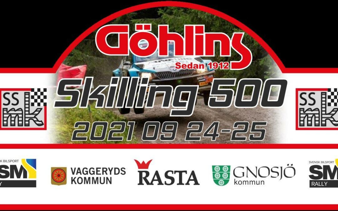 Göhlins huvudsponsor för SM-rallyt Skilling 500 2021